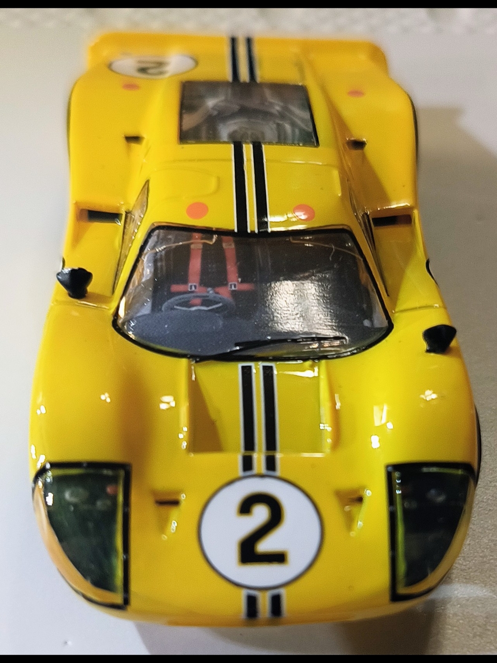Ford Yellow Race Car Toy with Black Racing Stripes